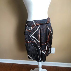 Calvin Klein Brown Black White Multi-Colored Pocket Skirt